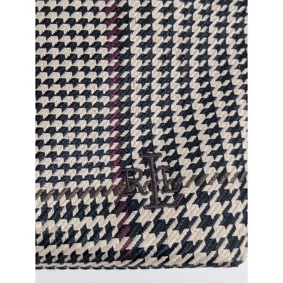 Lauren Ralph Lauren Vintage Houndstooth Brown Mini Tote British Inspired Bag - Picture 2 of 13